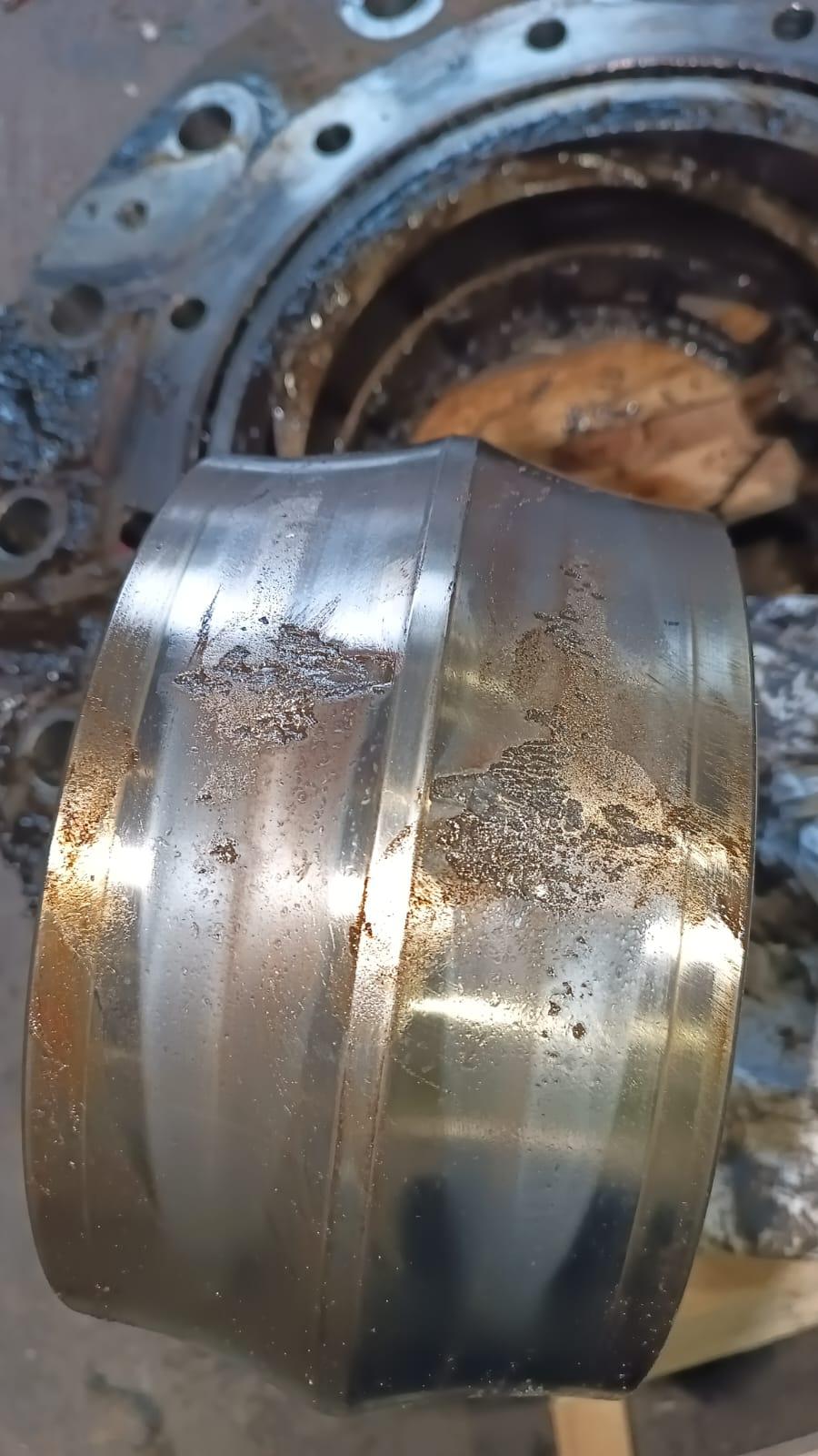 Bearing surface damage documented in the published waste recycling case.