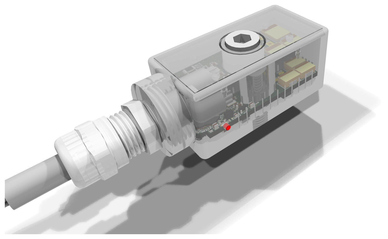 ModVibe 2.0 datasheet render showing the internal sensor assembly