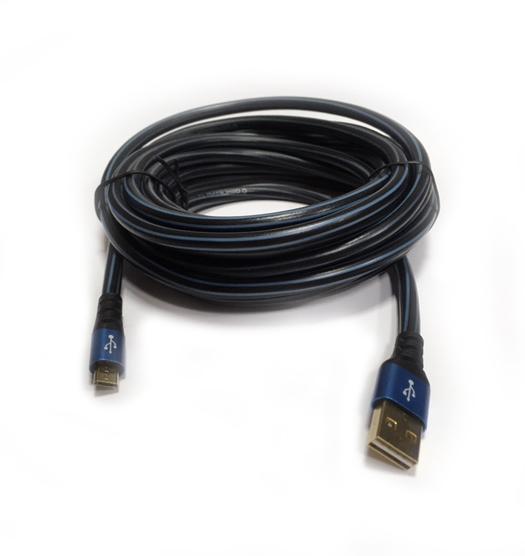 Front view of the shielded 5m micro USB cable for remote installation of Base Station